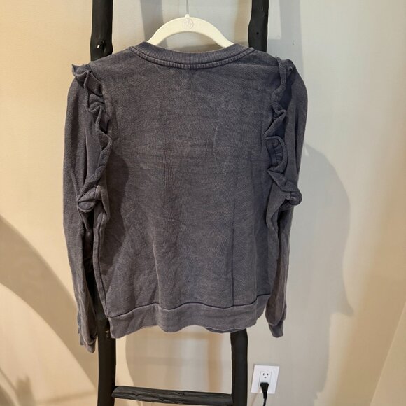 t.la Petite Long Sleeve Ruffle Black Top - Picture 4 of 4